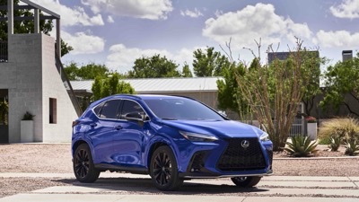 2026 Lexus NX 450h+ F SPORT Handling in Grecian Water blue