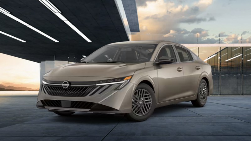 2026 Nissan Sentra SV in Sandstone beige with machined-face alloy wheels